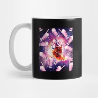 Warrior Space Cat On Tiger Unicorn - Milkshake Mug